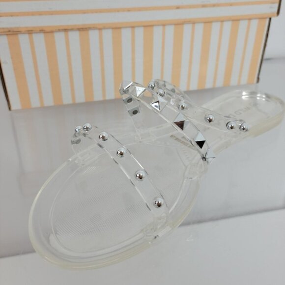 Wild Diva Studded Clear Slides Size 6 NIB - Picture 3 of 5